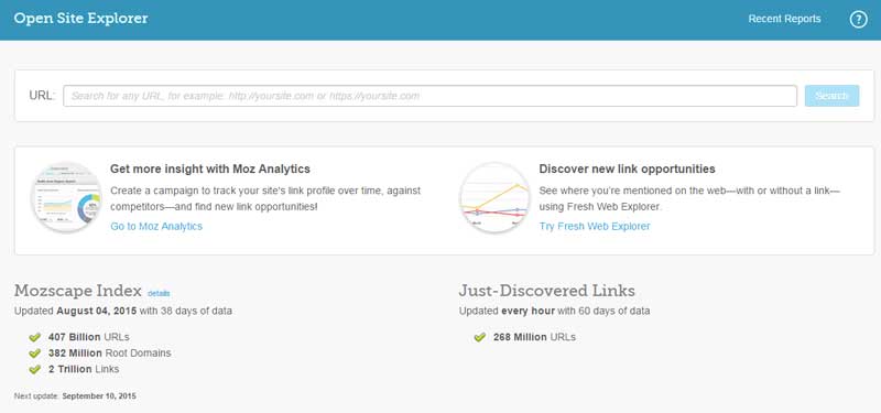 Open Site Explorer de moz Open Site Explorer