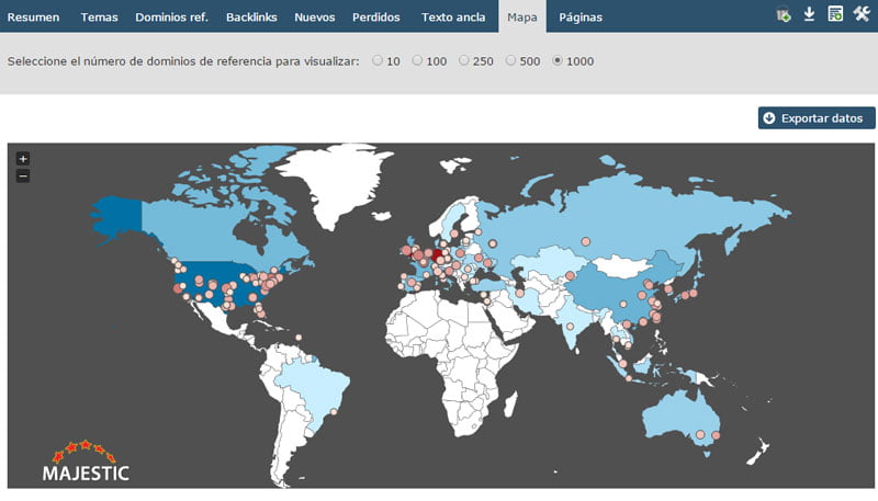 mapa dominios majestic