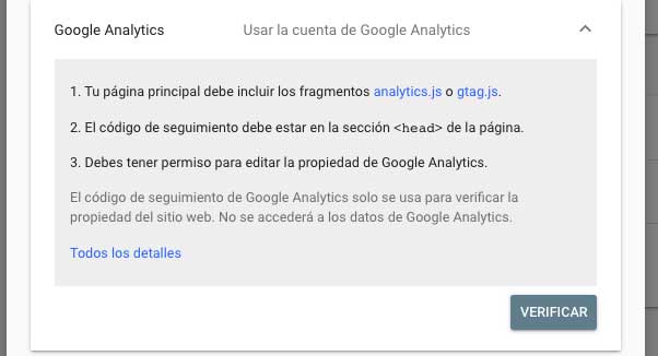 Google Analytics search console