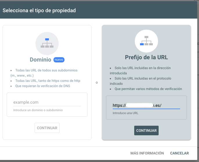 proceso de darse de alta en console search