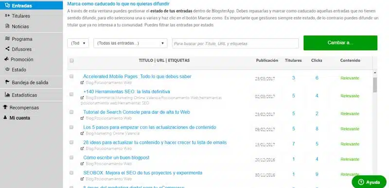 Sistema de índice del contenido de tu blog Sistema de índice del contenido de tu blog