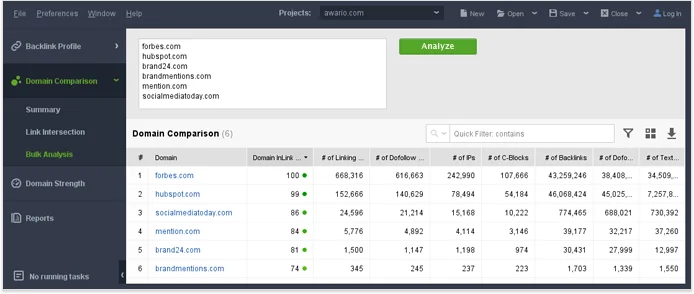 BULK ANALYSIS de seo powersuite