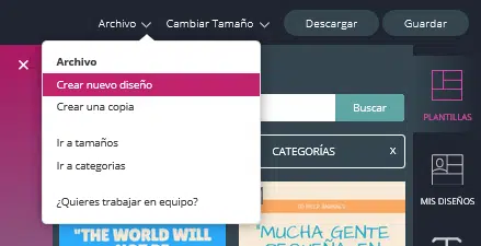 menu archivo edit