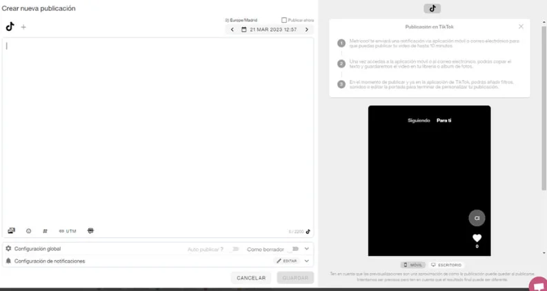 Crea nuevas publicaciones en Metricool para tus redes sociales