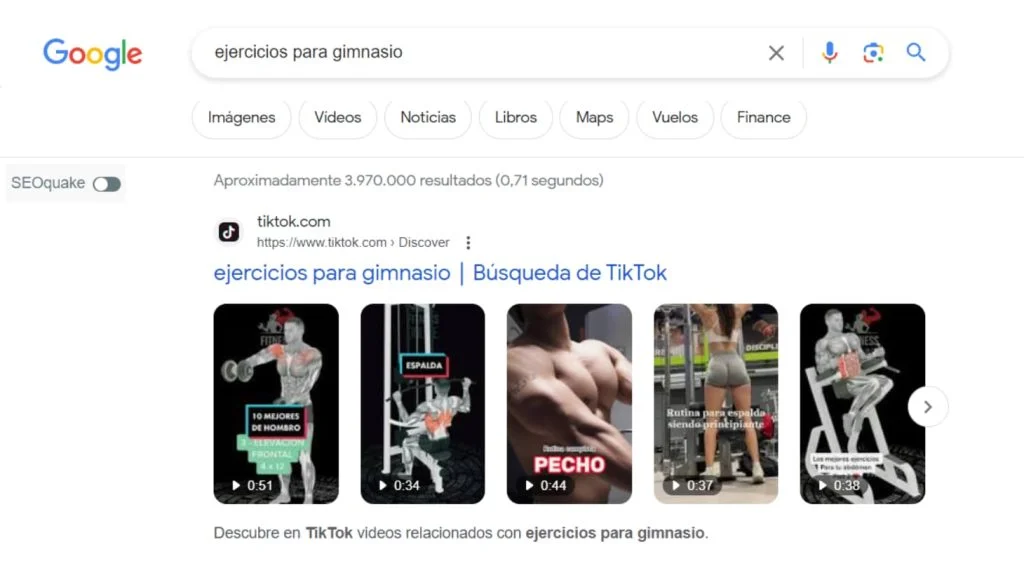 seo para tiktok: los videos aparecen en las serps de google