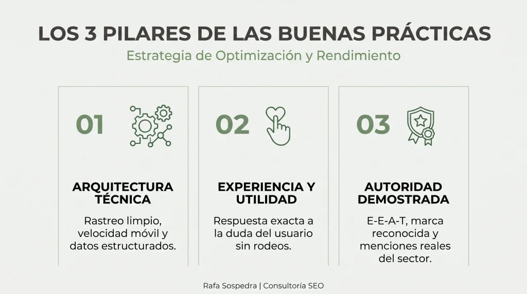 Los 3 pilares de las buenas prácticas SEO